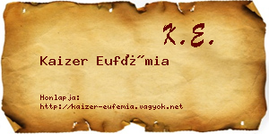 Kaizer Eufémia névjegykártya